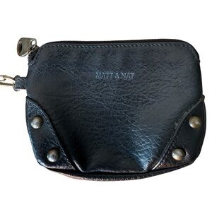 MATT & NAT Black Vegan Faux Leather Wallet Change Purse Wristlet Studs Edgy